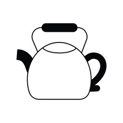 teapot glyph outline icon with white background vector stock illustration