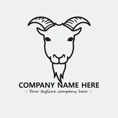 Head of goat illustration black and white for logo company vector image
