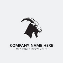 Head of goat illustration black and white for logo company vector image
