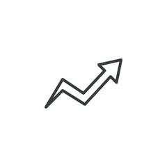 A rising chart arrow line icon