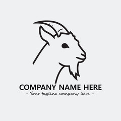 Head of goat illustration black and white for logo company vector image
