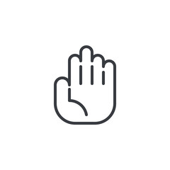 Hand stop line icon
