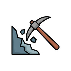 pickaxe icon vector design template simple and clean