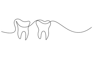 human Tooth continuous one line drawing