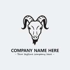 Head of goat illustration black and white for logo company vector image
