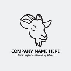Head of goat illustration black and white for logo company vector image

