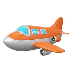 Fototapeta premium Cartoon Airplane Isolated on Transparent Background