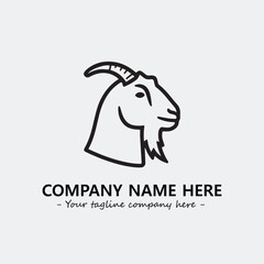 Head of goat illustration black and white for logo company vector image
