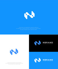 Modern Abstract N Letter Logo Design Brand Identity Template