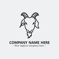 Head of goat illustration black and white for logo company vector image
