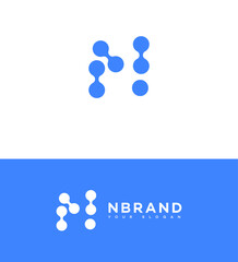 Abstract Blue Circle Network Branding Logo Design Template