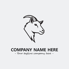 Head of goat illustration black and white for logo company vector image

