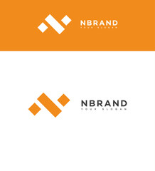 Obraz premium Abstract N Letter Logo Design Template