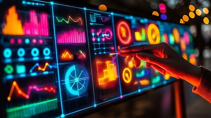 Futuristic data visualization interface