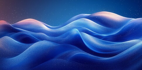 Obraz premium Abstract blue wave line glowing effect on a dark background, vector presentation design template for a business concept