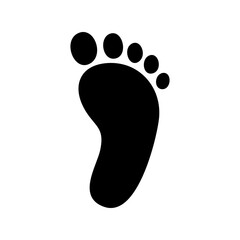 Footprint icon on white background. Human body part foot vector illustration.