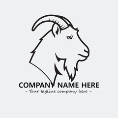 Head of goat illustration black and white for logo company vector image
