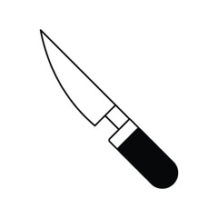 knife glyph outline icon with white background vector stock illustration