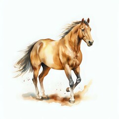 Obraz premium Watercolor horse isolated on white background