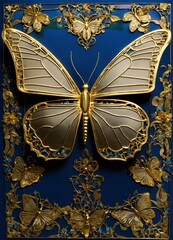 vintage background with butterfly