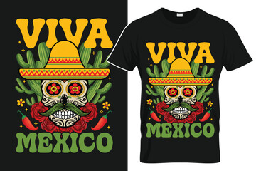 Viva Mexico Day of the Dead Tshirt Design