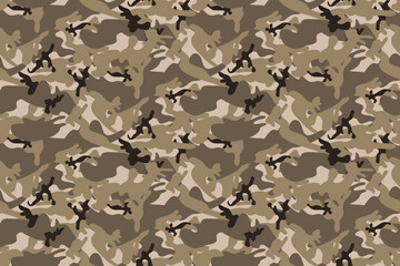 Beige Camouflage Seamless Vector Pattern Suitable for Various Design Applications and Textiles