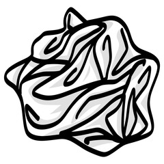 Crumpled Paper Ball Illustration Vector Icon