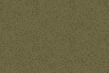 Topographic Map Seamless Pattern Featuring Abstract Contours in Earthy Tones Ideal for Design Projects