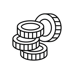 Gold Coin icon vector stock illustration