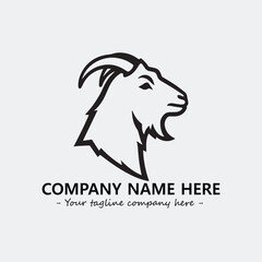 Head of goat illustration black and white for logo company vector image

