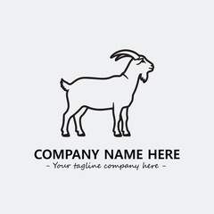 Head of goat illustration black and white for logo company vector image
