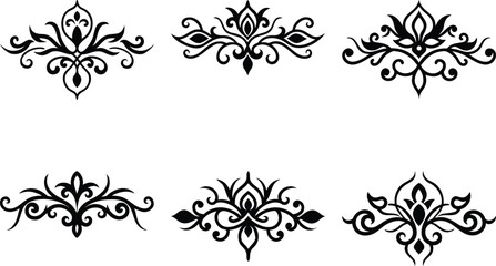 Baroque Swirl Accent ornament set on white background