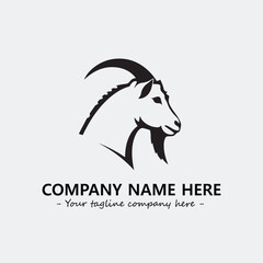 Head of goat illustration black and white for logo company vector image
