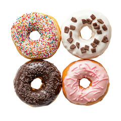Donuts on transparent background
