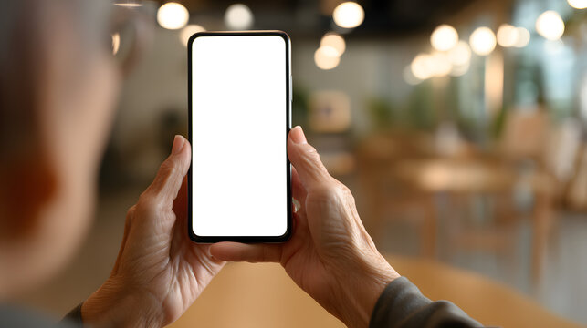 A smartphone held by a Korean woman in her 60s, Generative AI