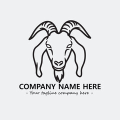 Head of goat illustration black and white for logo company vector image

