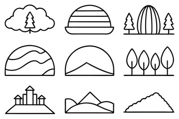 Plains Line Art Beautiful Landscape Design for Nature Inspired Illustration  