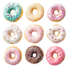 Donuts on transparent background