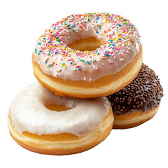 Donuts on transparent background
