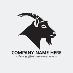Head of goat illustration black and white for logo company vector image
