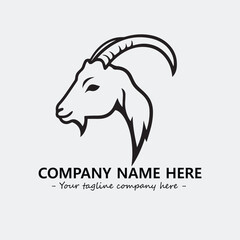Head of goat illustration black and white for logo company vector image
