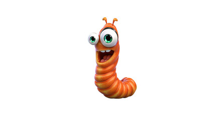 A playful orange worm illustration, great for fun or nature-based design themes.
