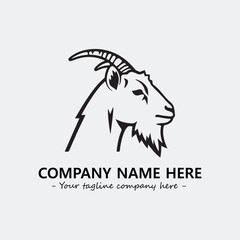Head of goat illustration black and white for logo company vector image
