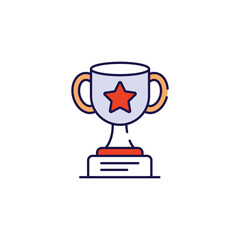 Game Trophy icon design with white background stock illustration