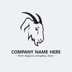 Head of goat illustration black and white for logo company vector image
