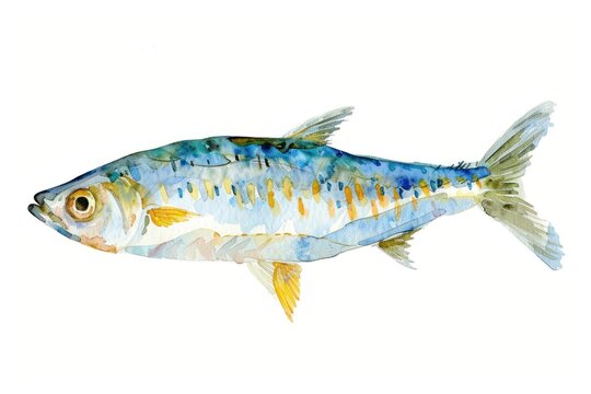 Watercolor fish illustration art