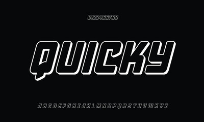 Fototapeta premium Quicky Nick 3D vector font alphabet with numbers