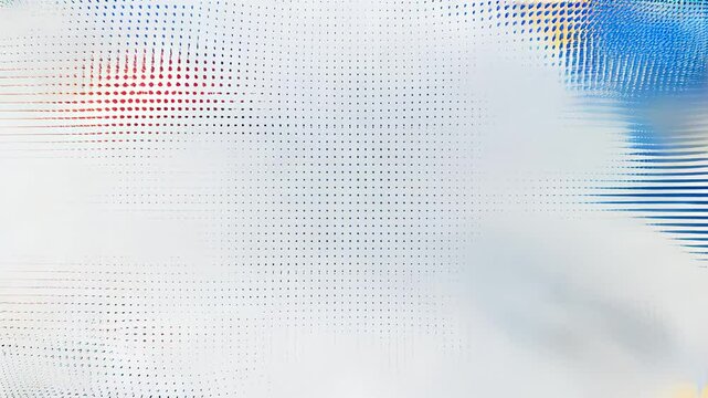 Vivid abstract halftone white background featuring three color geometric dot pattern modern digital design creative art