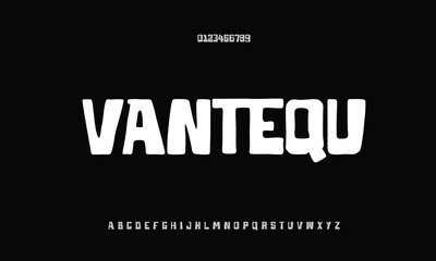 VANTEQU vector font alphabet with numbers
