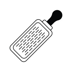 grater glyph outline icon with white background vector stock illustration